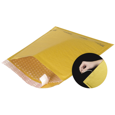 6 x 10" Kraft #0 Self-Seal Bubble Mailers w/Tear Strip