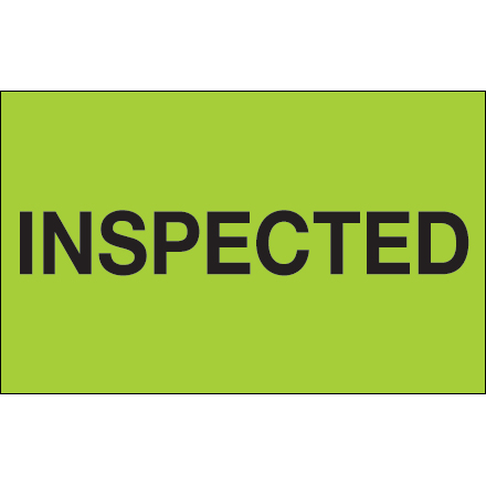 1 <span class='fraction'>1/4</span> x 2" - "Inspected" (Fluorescent Green) Labels