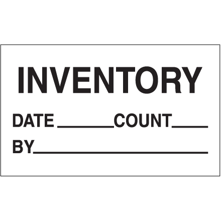 3 x 5" - "Inventory - Date - Count - By" Labels