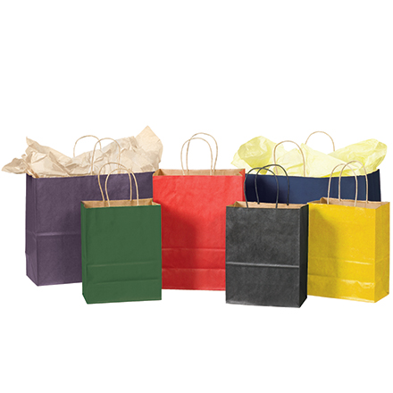 Kraft Tinted Paper Shopping Bags